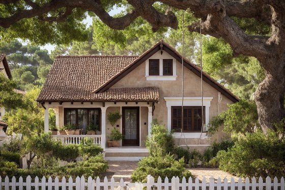 Exterior - Front Elevation 4 for Cottage House Plan #515-56 - 2 bed, 2 bath