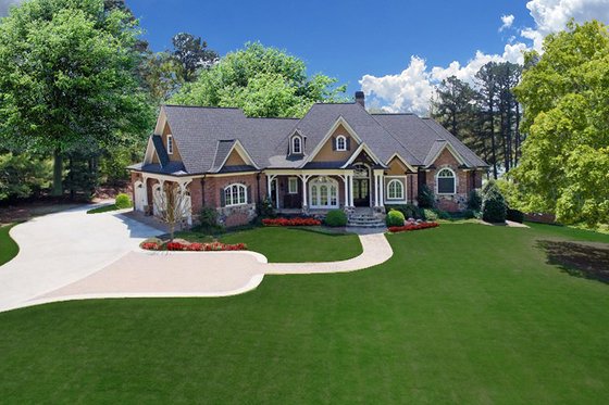 Exterior - Front Elevation 3 for Traditional House Plan #54-462 - 3 bed, 4 bath