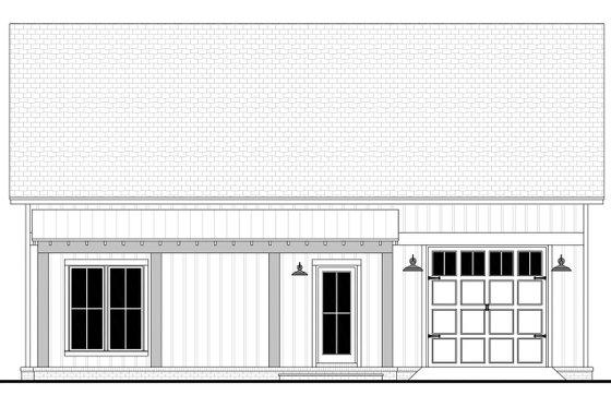 Exterior - Rear Elevation 2 for Barndominium House Plan #430-444 - 2 bed, 2 bath