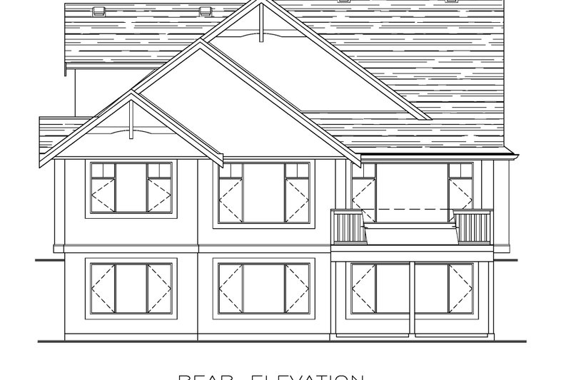 Architectural House Design - Exterior - Rear Elevation for Craftsman House Plan #1100-178 - 3 bed, 2.5 bath