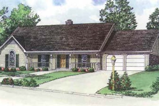 Exterior - Front Elevation for Traditional House Plan #16-152 - 3 bed, 2 bath