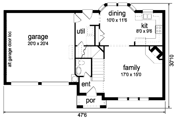 Traditional Floor Plan - Main Floor Plan #84-346