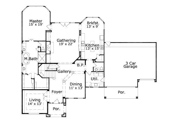 Traditional Floor Plan - Main Floor Plan #411-148