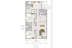 Floor Plan - Main Floor for Beach House Plan #460-5 - 3 bed, 2.5 bath