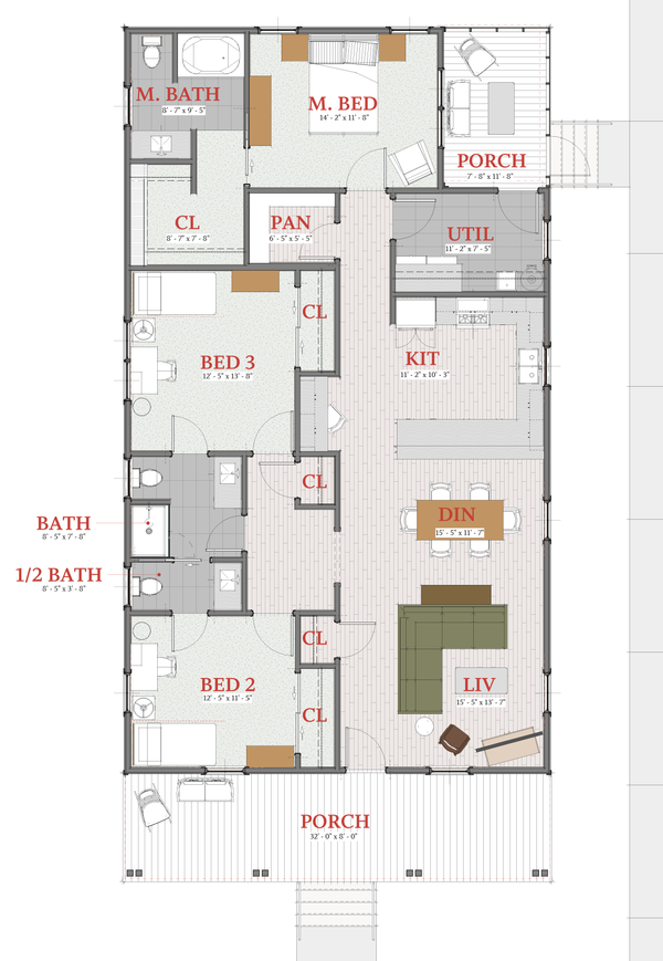 Beach Floor Plan - Main Floor Plan #460-5