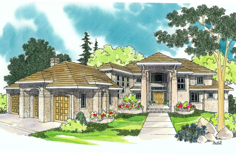 Architectural House Design - Craftsman Exterior - Front Elevation Plan #124-393