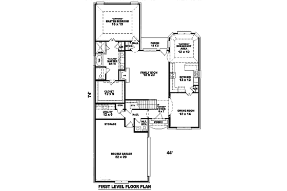 Floor Plan - Main Floor for European House Plan #81-13745 - 3 bed, 2.5 bath