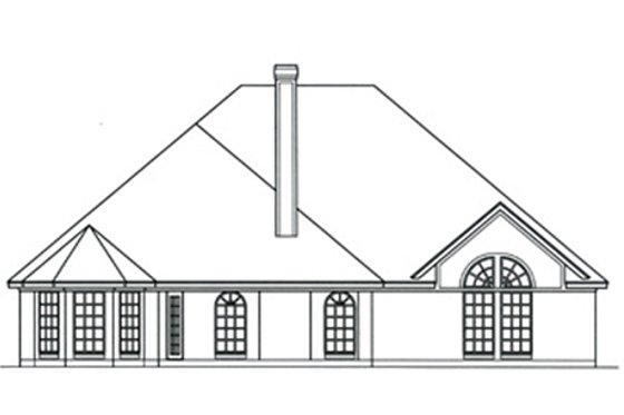 Exterior - Rear Elevation for European House Plan #42-396 - 4 bed, 2 bath