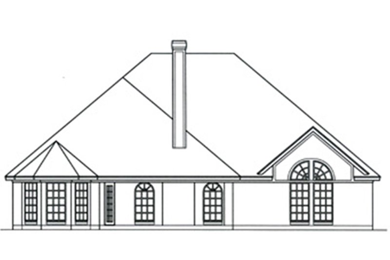Home Plan - Exterior - Rear Elevation for European House Plan #42-396 - 4 bed, 2 bath