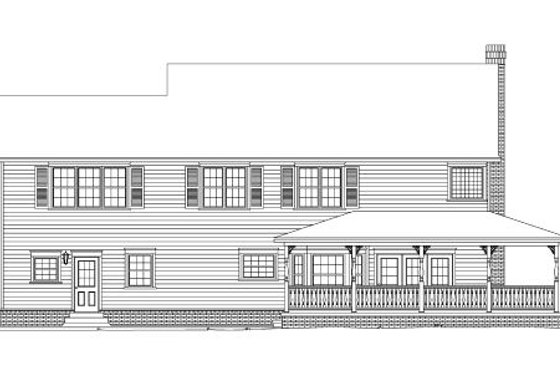 Exterior - Rear Elevation for Farmhouse House Plan #11-214 - 4 bed, 2.5 bath
