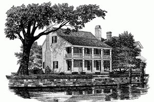 Exterior - Front Elevation 3 for Colonial House Plan #137-241 - 3 bed, 2 bath