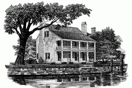 Exterior - Front Elevation 3 for Colonial House Plan #137-241 - 3 bed, 2 bath