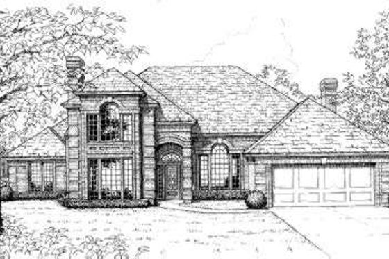 Exterior - Front Elevation for European House Plan #310-148 - 4 bed, 3.5 bath