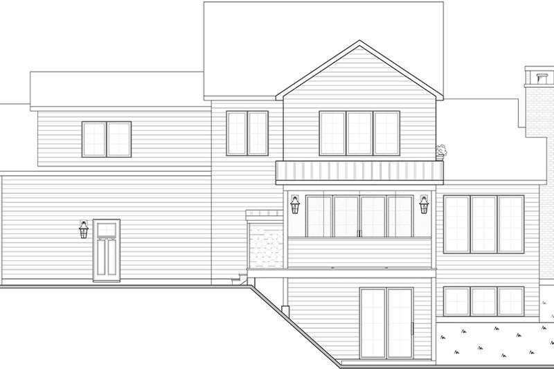 Dream House Plan - Exterior - Rear Elevation 1 for Country House Plan #23-2816 - 5 bed, 3.5 bath