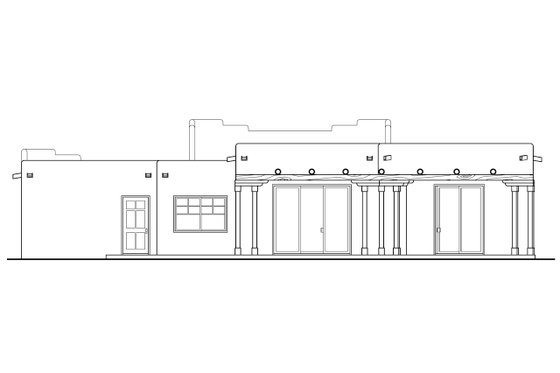 Exterior - Other Elevation for Adobe / Southwestern House Plan #124-437 - 3 bed, 2 bath