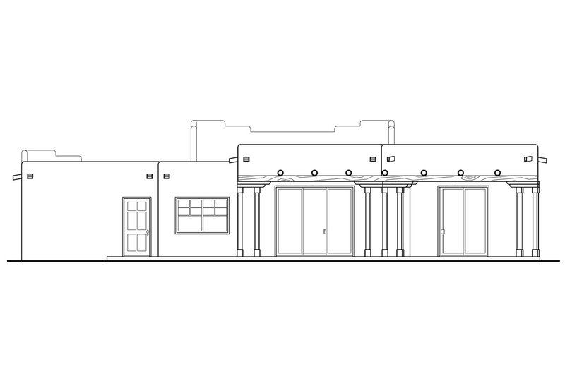 Architectural House Design - Exterior - Other Elevation for Adobe / Southwestern House Plan #124-437 - 3 bed, 2 bath
