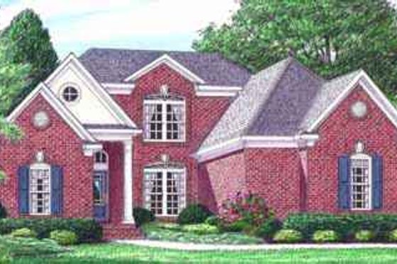 Exterior - Front Elevation for Southern House Plan #34-168 - 3 bed, 3 bath