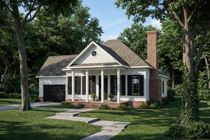 Classical Exterior - Front Elevation Plan #17-179