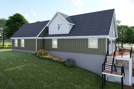 Exterior - Other Elevation 1 for Southern House Plan #932-1168 - 2 bed, 3 bath