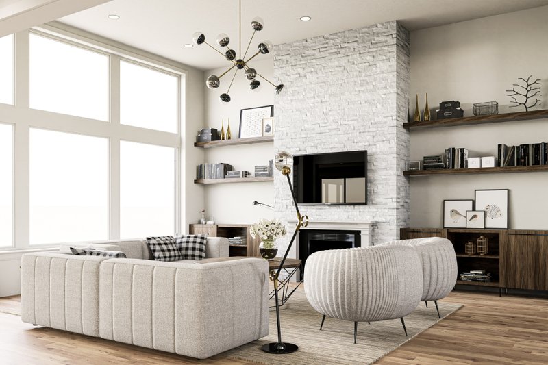 House Blueprint - Interior - Family Room for Contemporary House Plan #1089-30 - 4 bed, 3.5 bath