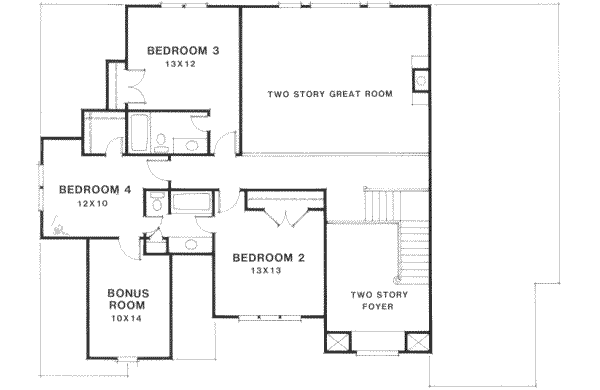 Home Plan - European Floor Plan - Upper Floor Plan #129-154