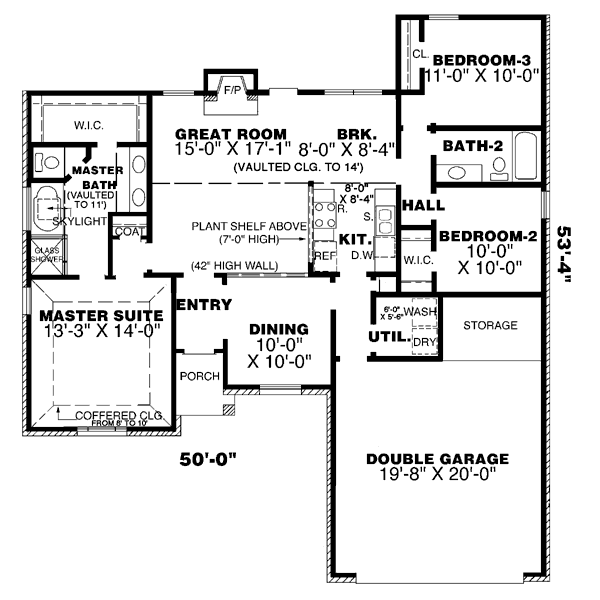 Traditional Floor Plan - Main Floor Plan #34-128