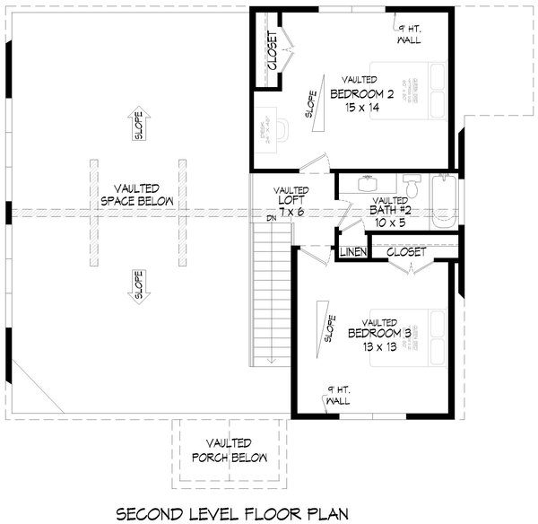 Prairie Floor Plan - Upper Floor Plan #932-1008