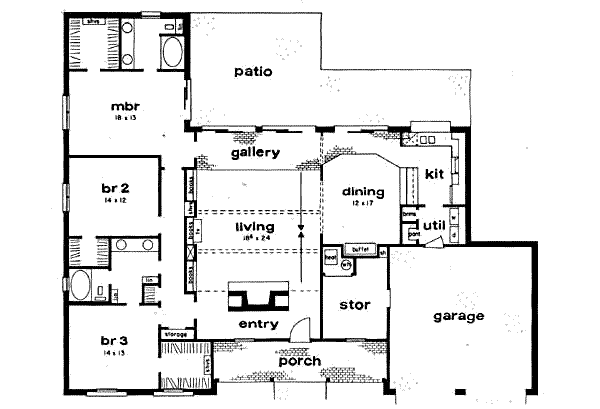 Traditional Floor Plan - Main Floor Plan #36-421