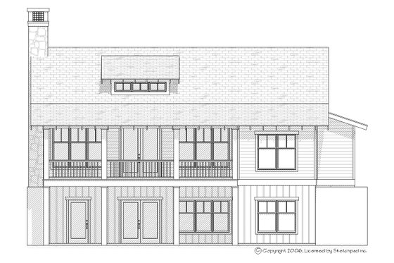 Exterior - Rear Elevation for Cottage House Plan #901-35 - 3 bed, 3.5 bath