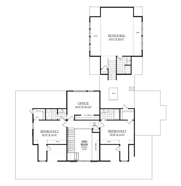 Dream House Plan - Country Floor Plan - Upper Floor Plan #1071-10