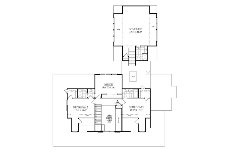 Dream House Plan - Floor Plan - Upper Floor for Country House Plan #1071-10 - 3 bed, 3.5 bath