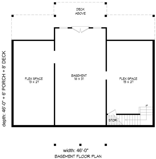 House Blueprint - Country Floor Plan - Lower Floor Plan #932-1059