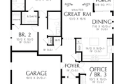 Farmhouse Style House Plan - 3 Beds 2 Baths 1251 Sq/Ft Plan #48-1107 