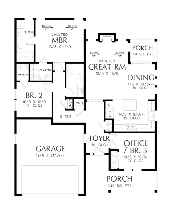 Farmhouse Floor Plan - Main Floor Plan #48-1107