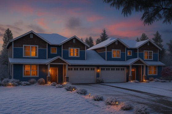 Exterior - Front Elevation 4 for Craftsman House Plan #124-1268 - 6 bed, 4.5 bath