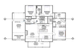 Floor Plan - Main Floor for Barndominium House Plan #1116-30 - 3 bed, 2 bath