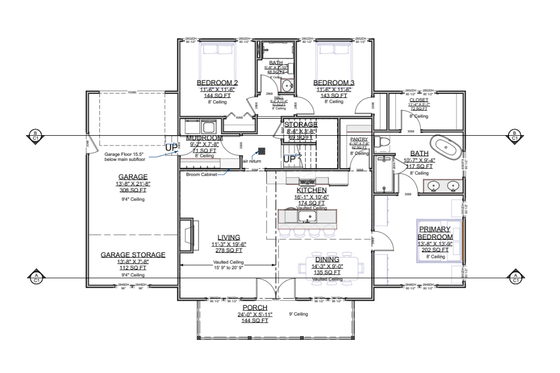 Floor Plan - Main Floor for Barndominium House Plan #1116-30 - 3 bed, 2 bath
