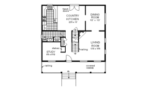 Floor Plan - Main Floor for Craftsman House Plan #18-235 - 3 bed, 2.5 bath