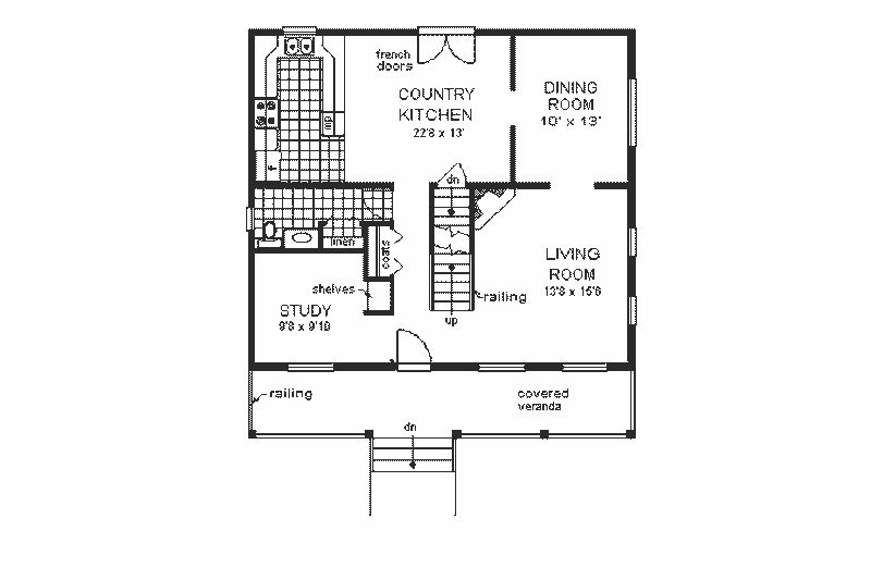 Dream House Plan - Floor Plan - Main Floor for Craftsman House Plan #18-235 - 3 bed, 2.5 bath