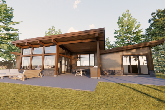 Exterior - Outdoor Living for Contemporary House Plan #1086-6 - 3 bed, 2 bath