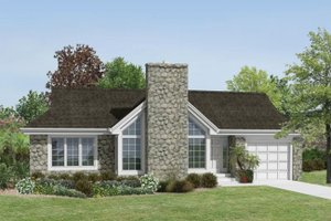 Ranch Exterior - Front Elevation Plan #57-726