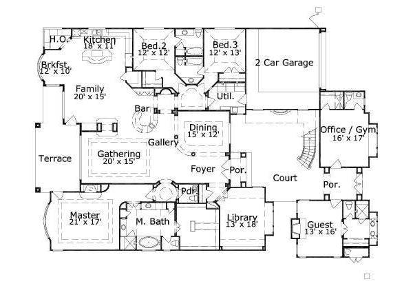 European Floor Plan - Main Floor Plan #411-833