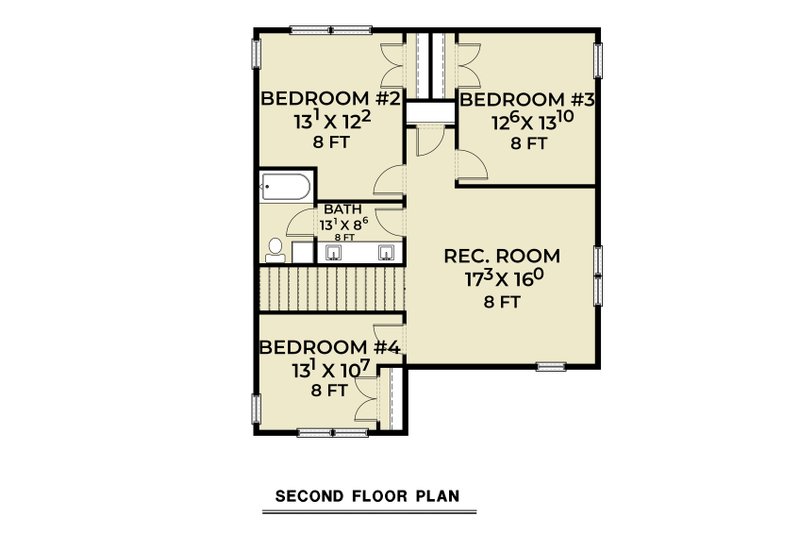 House Design - Floor Plan - Upper Floor for Farmhouse House Plan #1070-208 - 4 bed, 2.5 bath