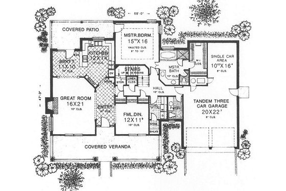 Floor Plan - Main Floor for Traditional House Plan #310-621 - 4 bed, 3.5 bath