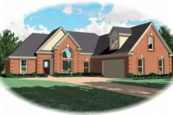 Exterior - Front Elevation for European House Plan #81-986 - 3 bed, 2 bath