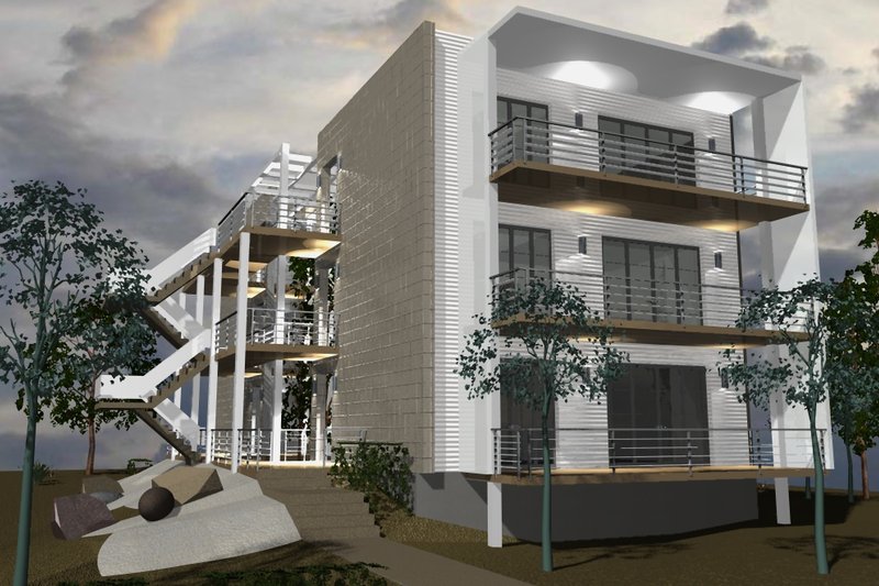 House Plan Design - Contemporary Exterior - Front Elevation Plan #535-24