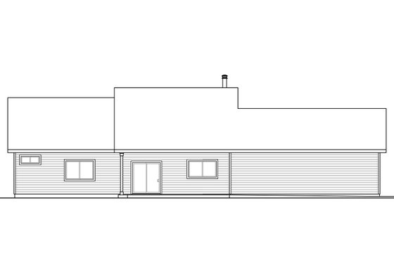 Exterior - Rear Elevation for Country House Plan #124-1066 - 3 bed, 2 bath