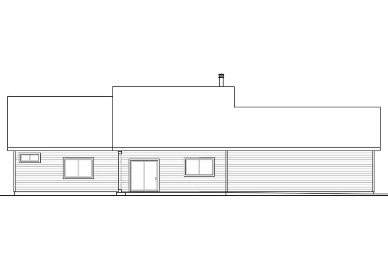 Architectural House Design - Exterior - Rear Elevation for Country House Plan #124-1066 - 3 bed, 2 bath