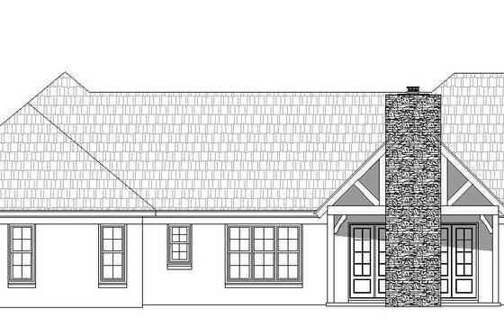 Exterior - Rear Elevation for Traditional House Plan #932-104 - 3 bed, 2.5 bath
