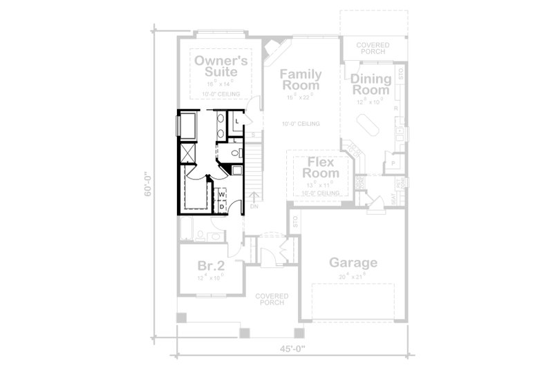 House Blueprint - Floor Plan - Other Floor for Craftsman House Plan #20-2463 - 2 bed, 2 bath